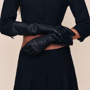 Danielle Guizio Black Leather Gloves